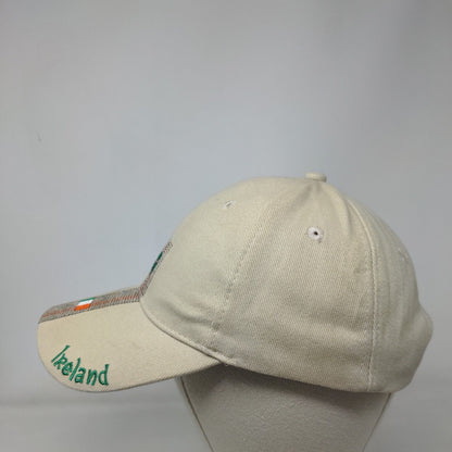 Clover Ireland Slideback Hat Tan OSFA Adjustable Embroidered Premier