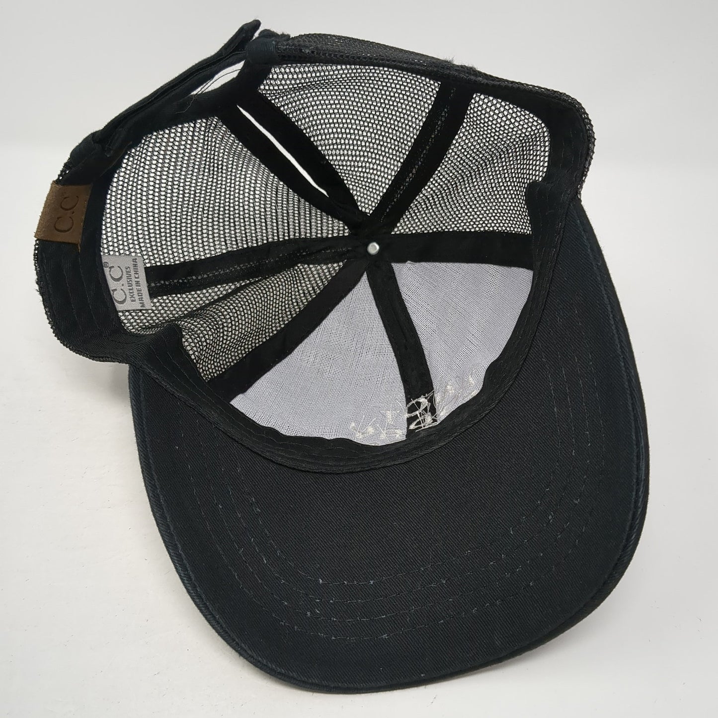 Not Today Satan Ponytail Trucker Hat Black One Size Adjustable Mesh Back C.C