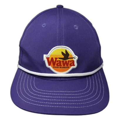 Wawa Food Markets Baseball Cap Purple One Size Rope Hat Strapback Perforated