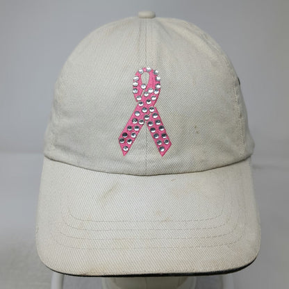 Vitronic Baseball Cap Beige OS Rhinestone Pink Ribbon Shane Co BCA Hat Slideback