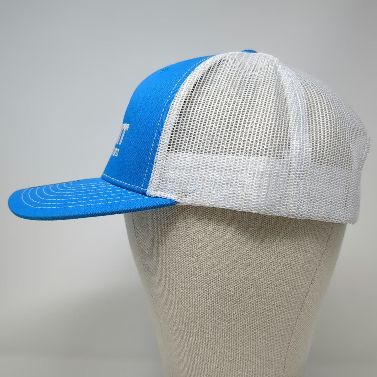 Richardson Trucker Hat Blue White One Size Summit Hyperbarics Wellness O2 Logo
