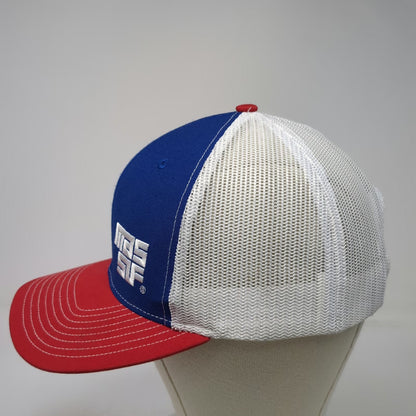 Richardson Trucker Hat Blue Red White One Size Mesh Back MSF Logo US Flag