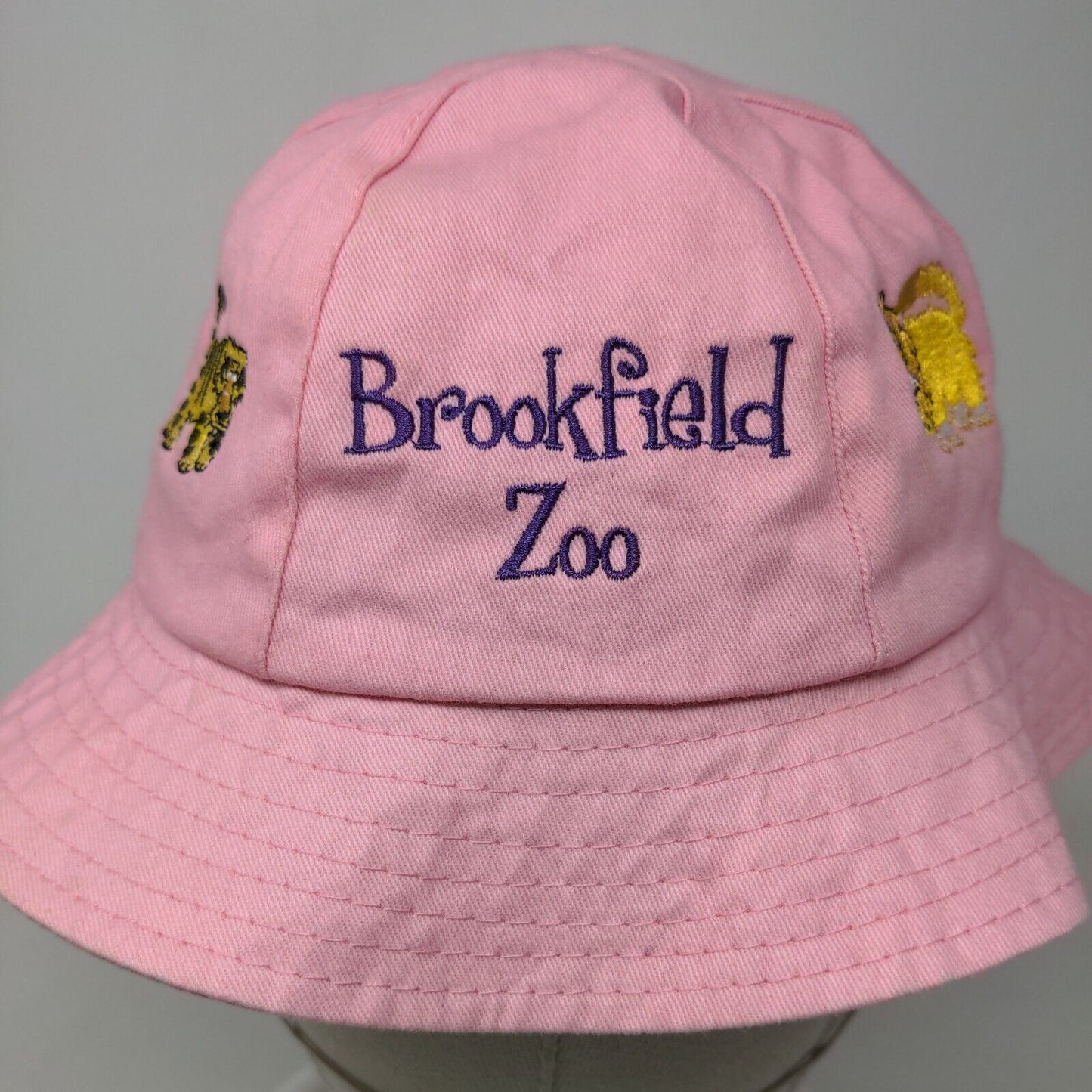 Chicago's Brookfield Zoo Girl's Bucket Hat Pink Size 53 CM Embroidered Logo
