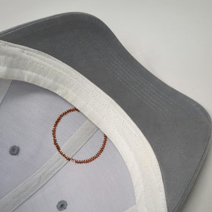 GOAT USA Trucker Hat Gray White One Size Leather Patch Mesh Back Snapback Cap