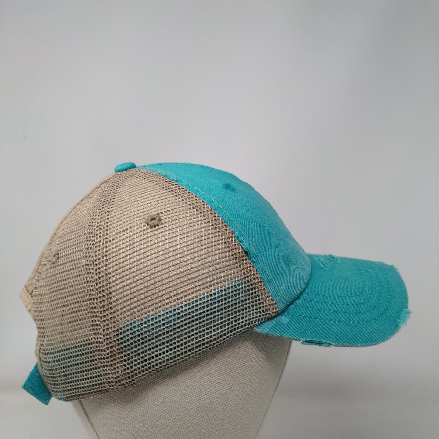 KB ETHOS Strapback Trucker Hat Ponytail Caps Multicolor OS Distressed Blank