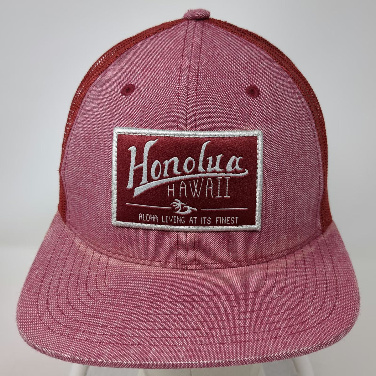 Honolua Surf Co Red Trucker Hat One Size Hawaii Aloha Living Patch Mesh Snapback