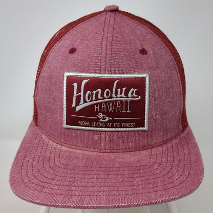Honolua Surf Co Red Trucker Hat One Size Hawaii Aloha Living Patch Mesh Snapback
