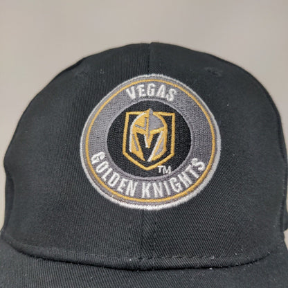 Station Casino's Men's Strapback Hat Black Las Vegas Golden Knights Embroidered