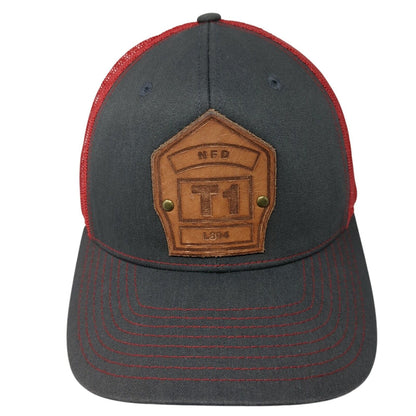 NFD Leather Patch Snapback Mesh Back Trucker Hat Multicolor One Size