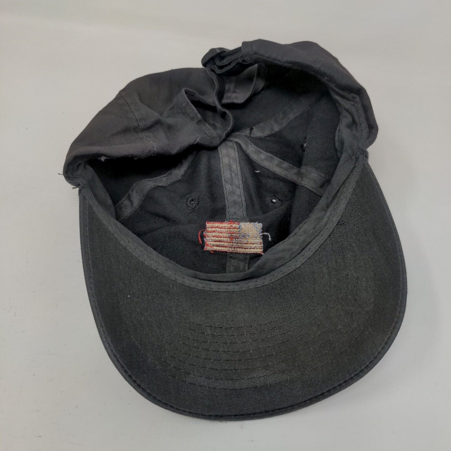 American Flag Slideback Hat Black OSFM Embroidered Adjustable Otto