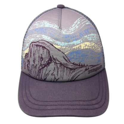 Patagonia Trucker Hat Purple One Size Half Dome Yosemite Graphic Snapback hat