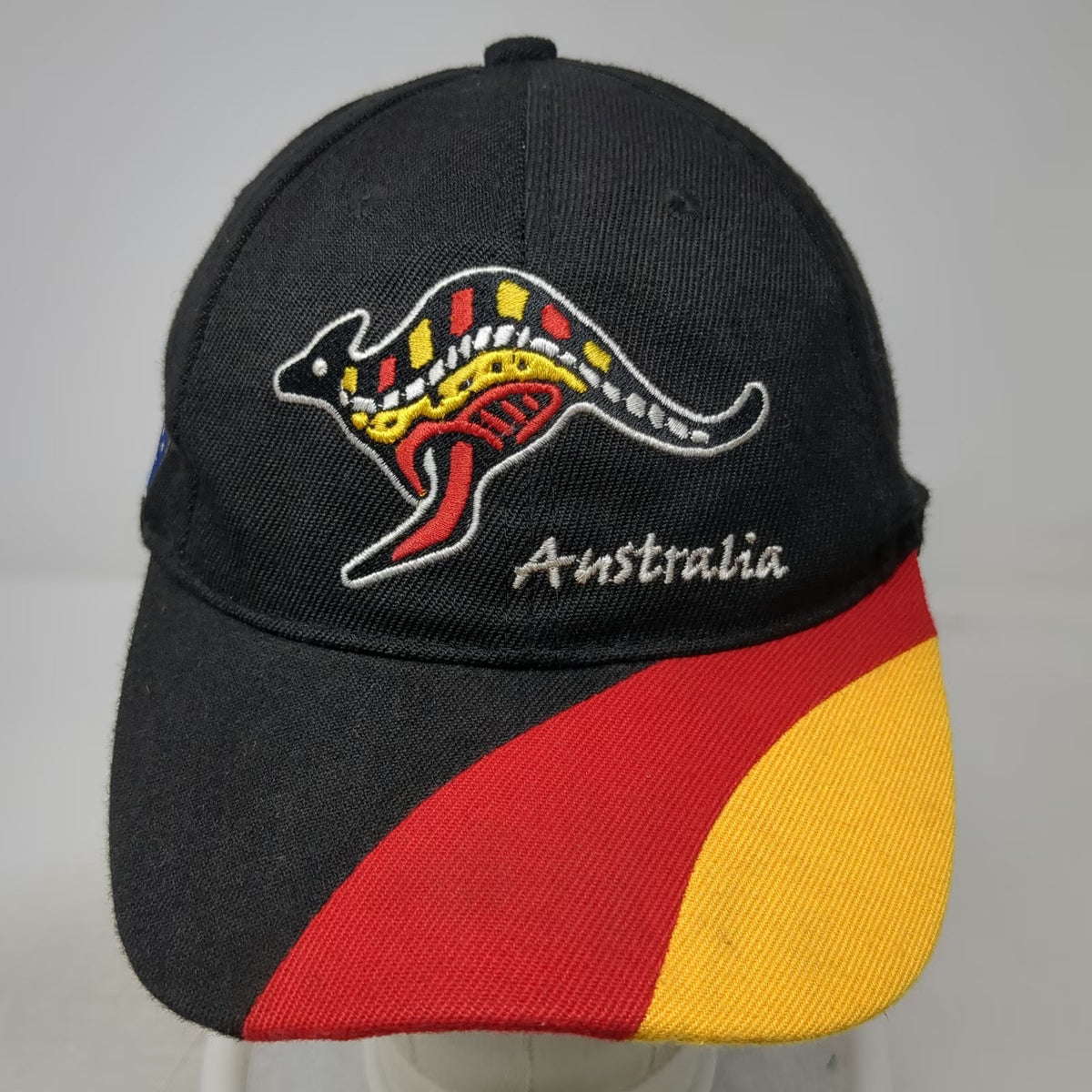 Baseball Cap Black Red Yellow One Size Australia Kangaroo Flag Strapback Hat
