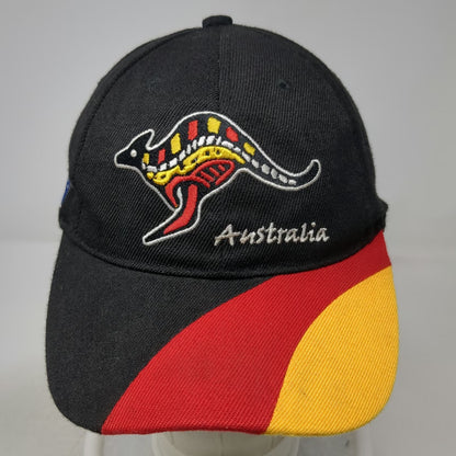 Baseball Cap Black Red Yellow One Size Australia Kangaroo Flag Strapback Hat