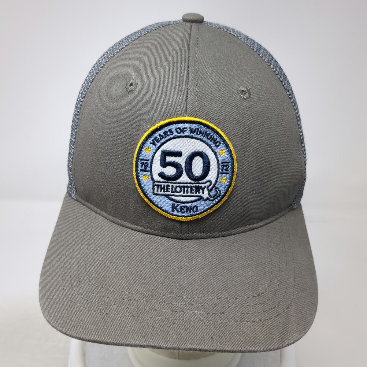 Gray Trucker Hat One Size The Lottery Keno 50th Anniversary Snapback Mesh