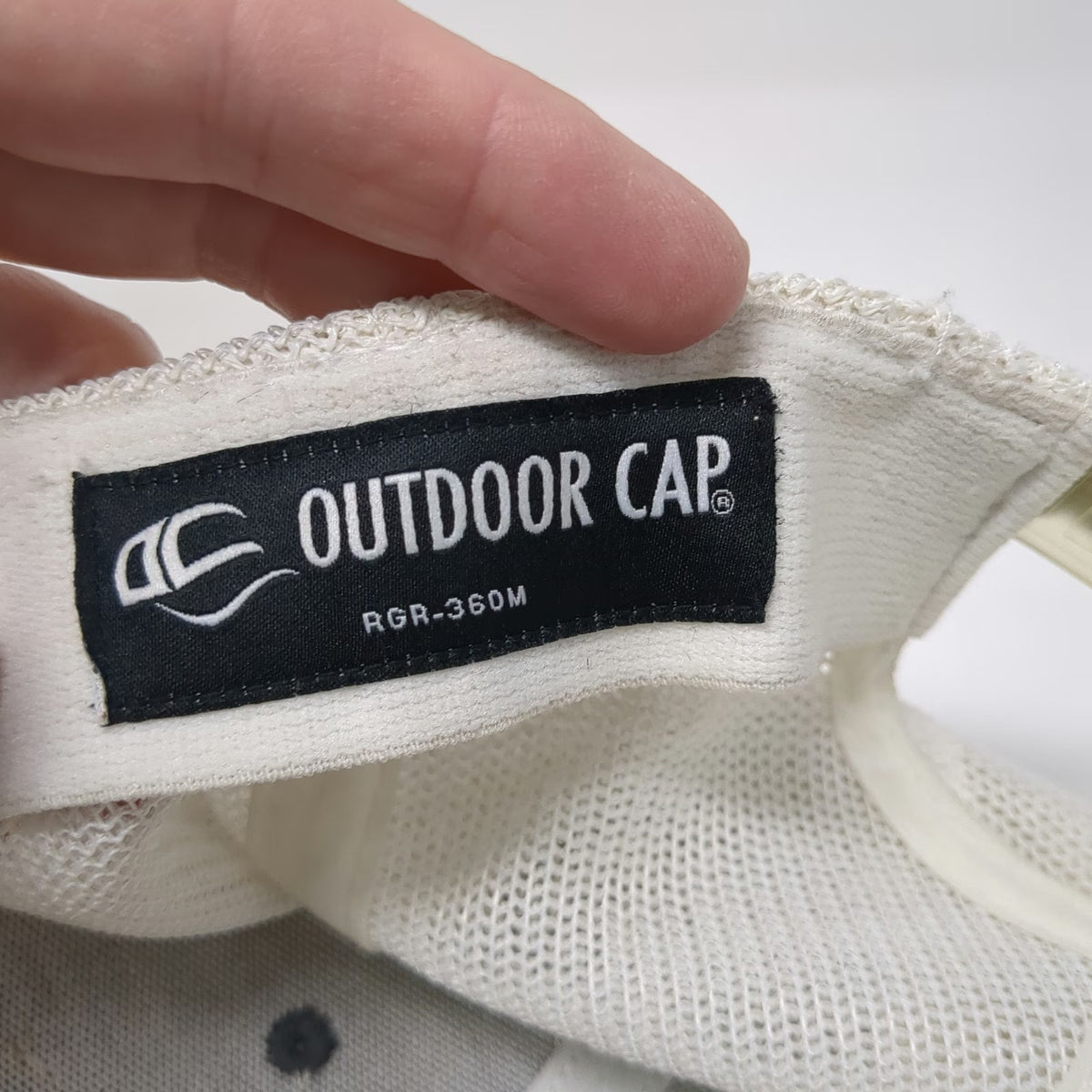 Outdoor Cap Trucker Hat Gray White OSFM Snapback Twin City Tile Leather Patch