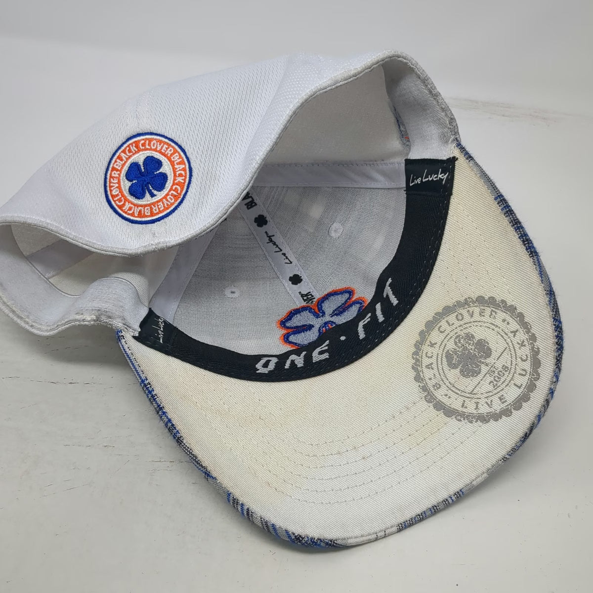 Boise State Broncos NCAA Black Clover Cap Gray Embroidered XL Plaid Lucky Hat