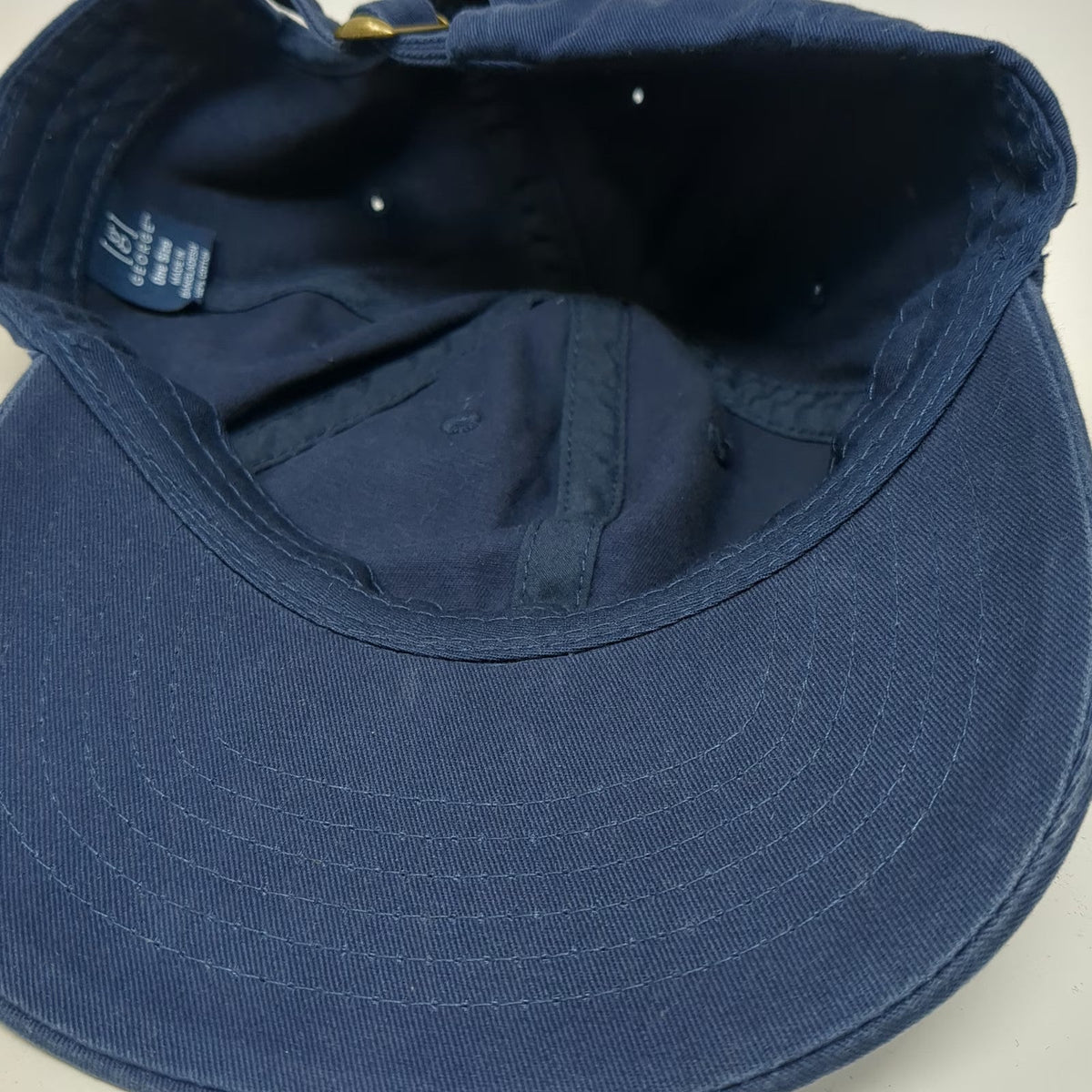George Baseball Cap Blue One Size Adjustable Slideback Cotton Solid Plain hat