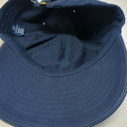 George Baseball Cap Blue One Size Adjustable Slideback Cotton Solid Plain hat