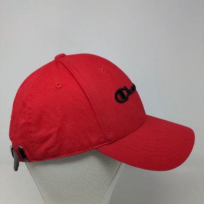 Champion Men's Slideback Hat Red Size OSFM Embroidered Logo Cotton