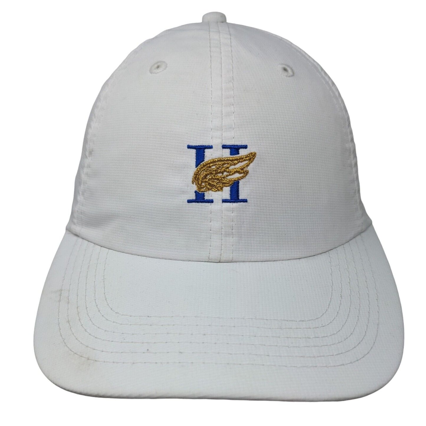 Imperial Strapback Hat White OSFA Adjustable Embroidered Vented Holes