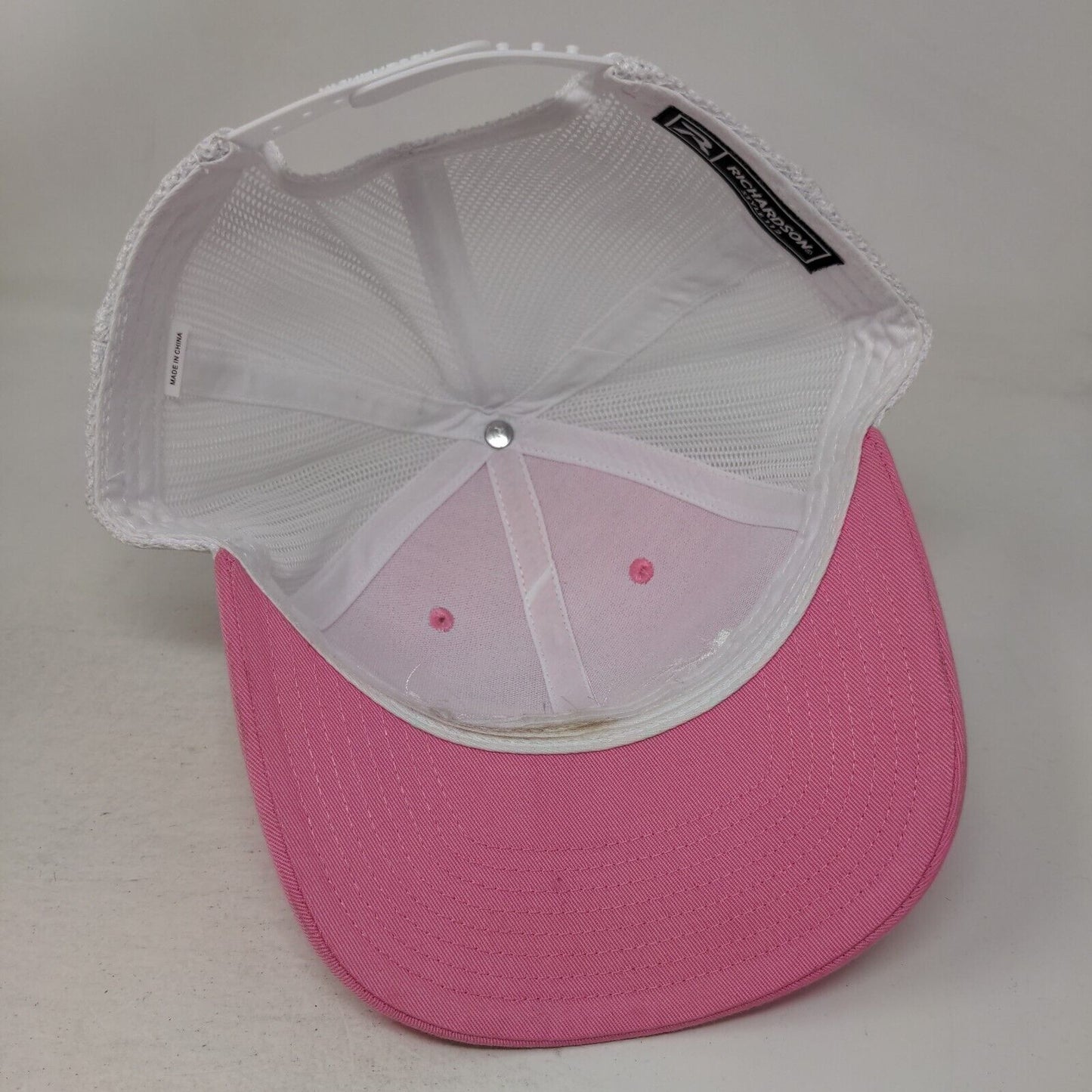 WEI Wright Excavating Inc Mesh Back Trucker Hat Pink One Size Richardson