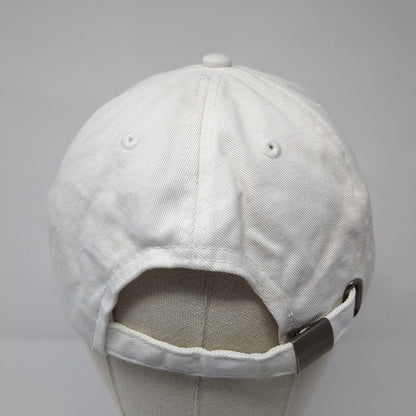 FILA Slideback Hat White One Size Adjustable Embroidered Vented Holes Cotton