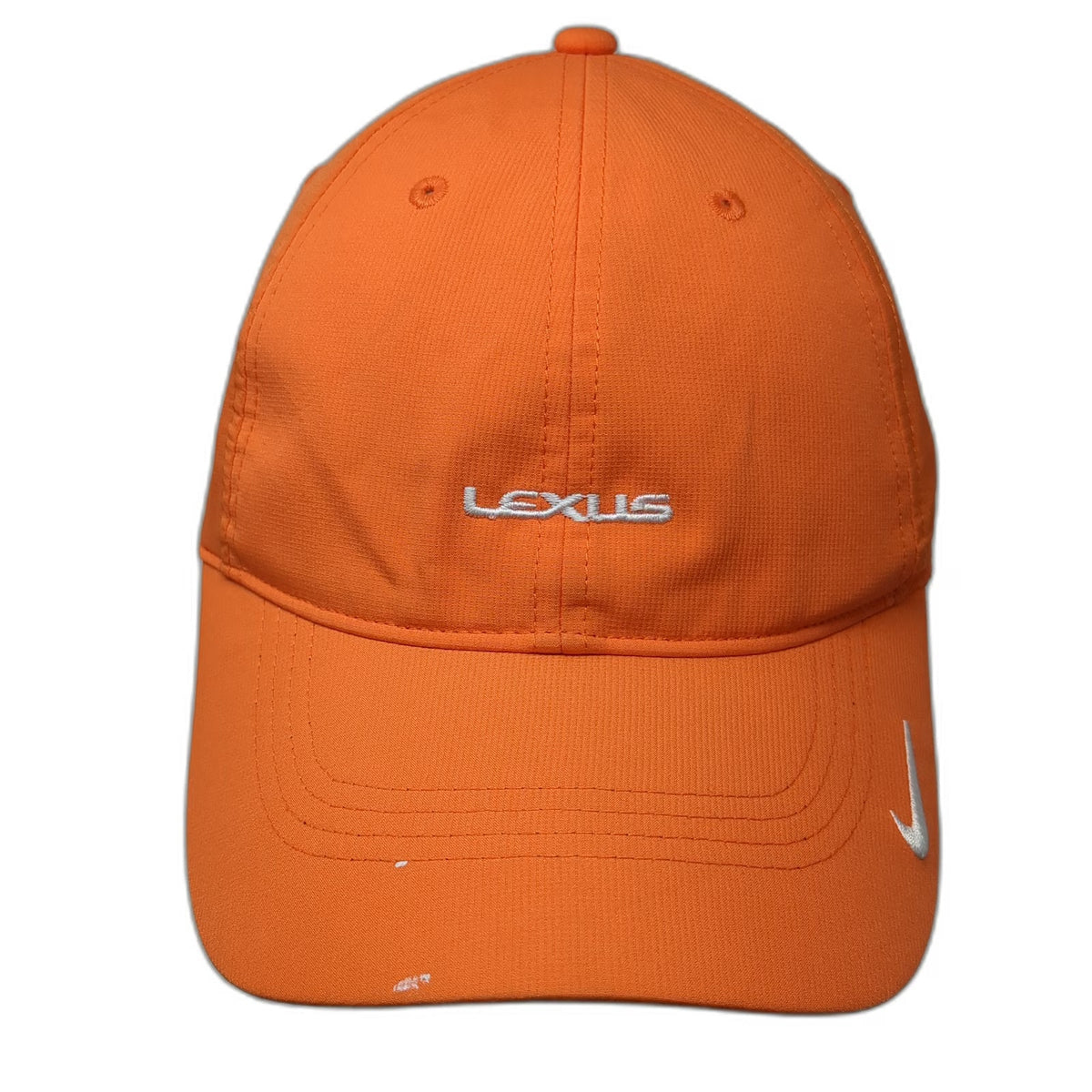 Nike Baseball Cap Orange OSFM Lexus Logo Embroidered Swoosh Strapback Hat Golf