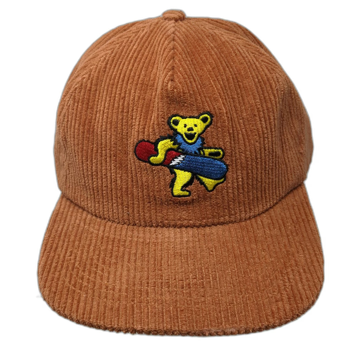 Teton Gravity Research 5 Panel Brown Hat One Size Grateful Dead Bear Corduroy