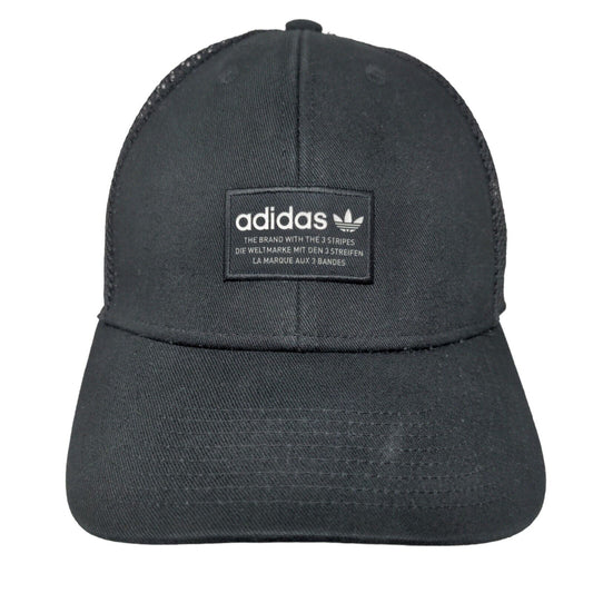 Adidas Snapback Trucker Hat Black OSFM Adjustable Mesh Back Vented Holes