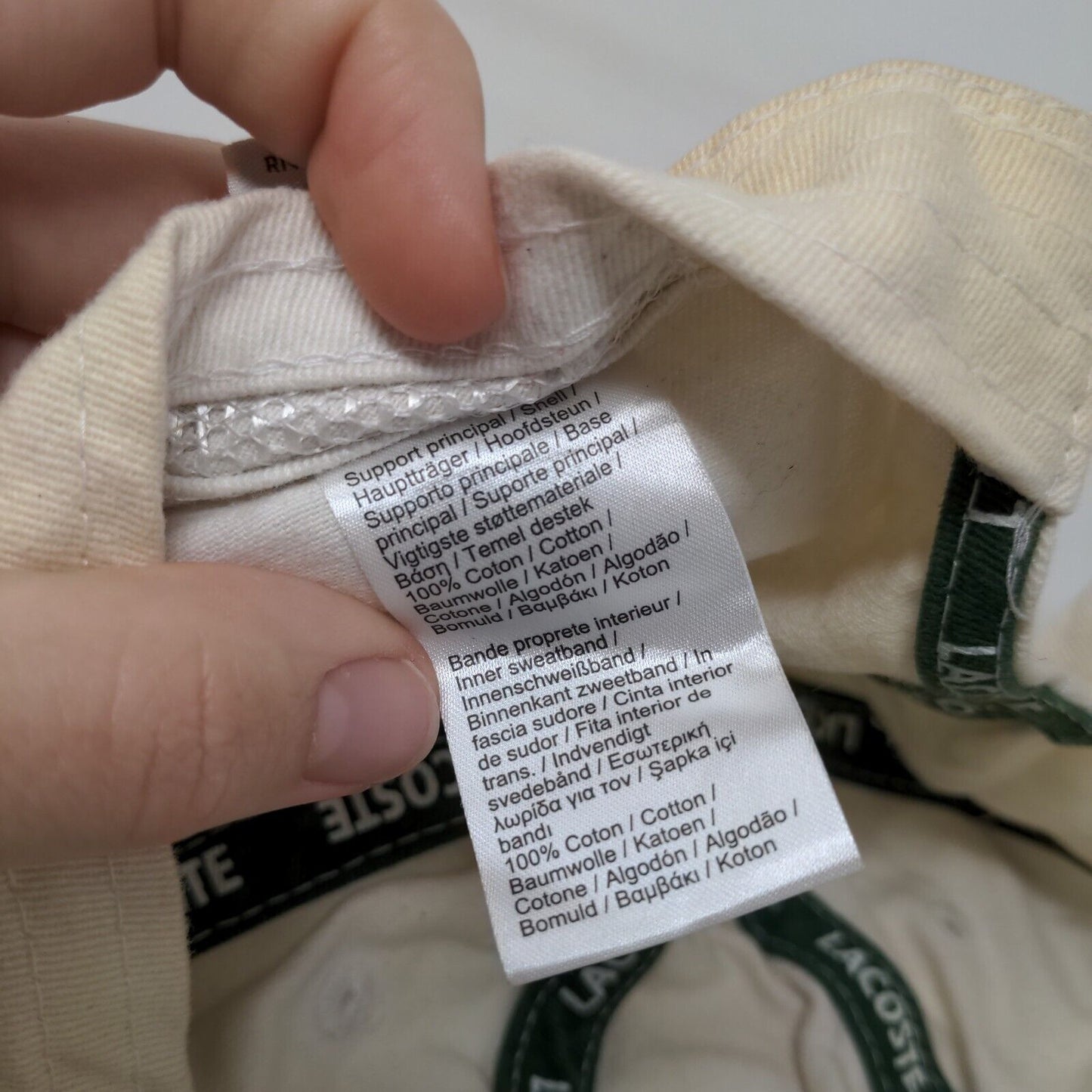 Lacoste Slideback Hat Cream One Size Adjustable Embroidered Crocs 6 Panel