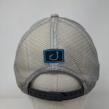 Avid Snapback Mesh Back Trucker Hat Gray OSFM Embroidered Fishing Hook