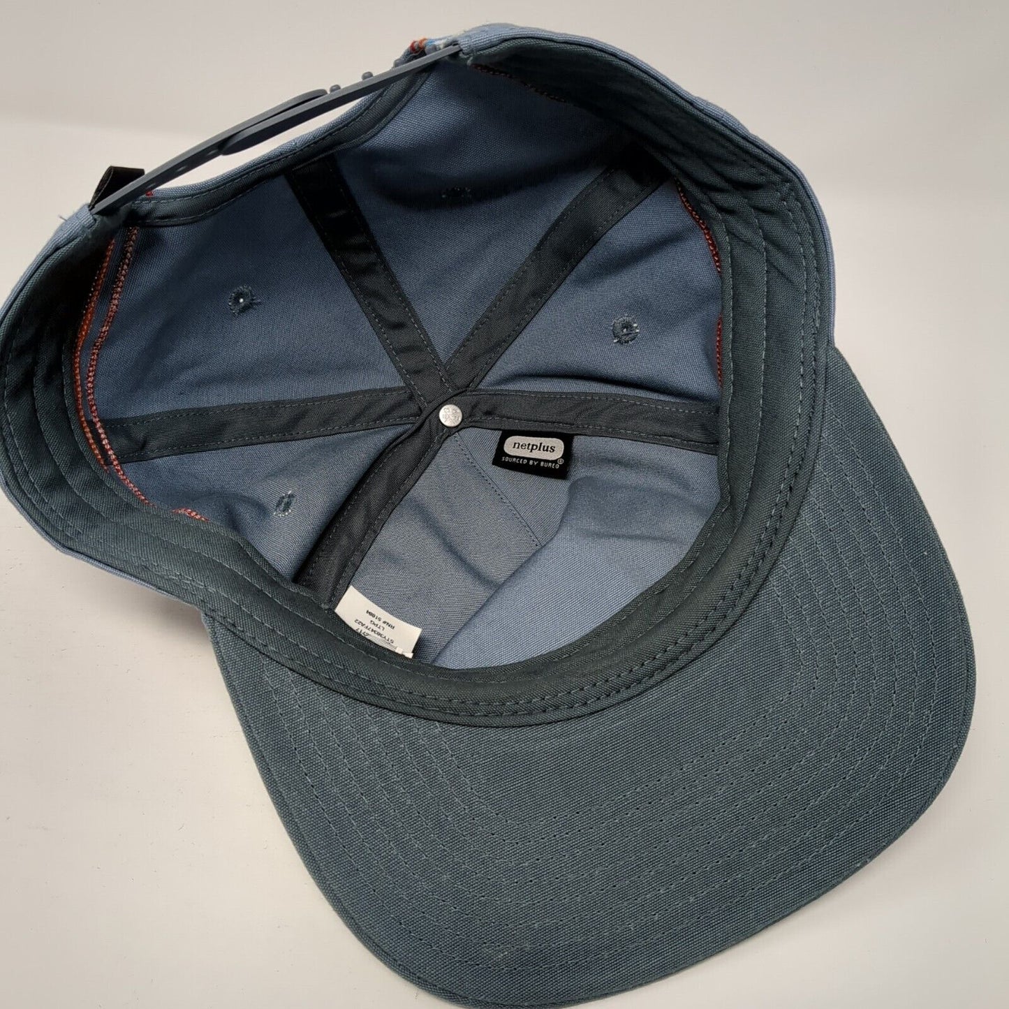 Patagonia Snapback Trucker Hat Blue OSFA Small Patch Logo Striped Retro Style