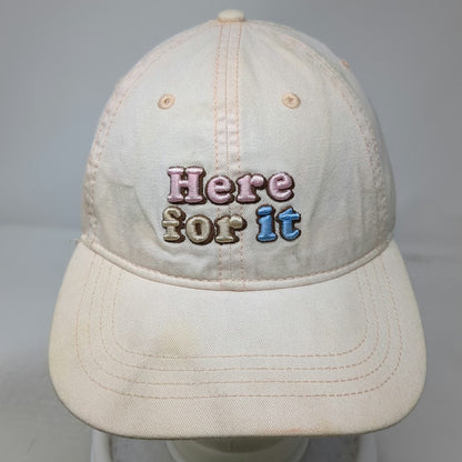 Home Free Baseball Cap Beige One Size Here For It Embroidery Tie Dye Brim Hat