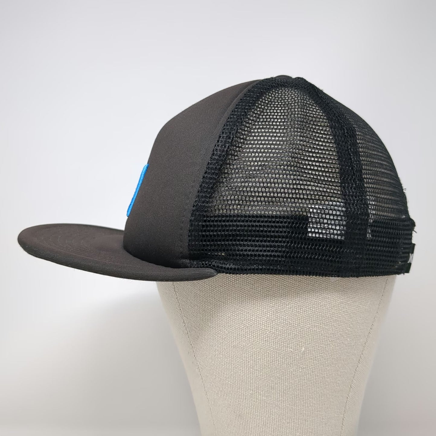 Hurley Trucker Hat Gray Blue One Size Mesh Foam Front Snapback Flat Brim Logo