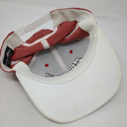 Hank Sauce Snapback Hat Red One Size White Flat Brim Fish Logo Fishing Surf
