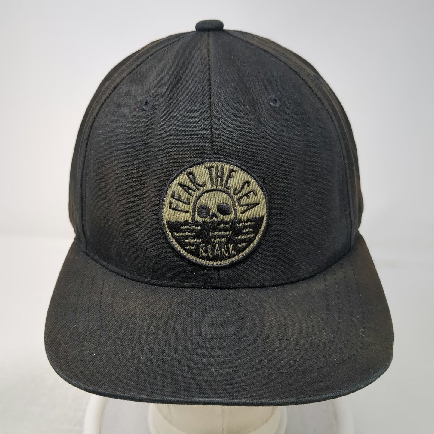 Roark Baseball Cap Black One Size Fear The Sea Skull Patch Slideback Cotton Hat