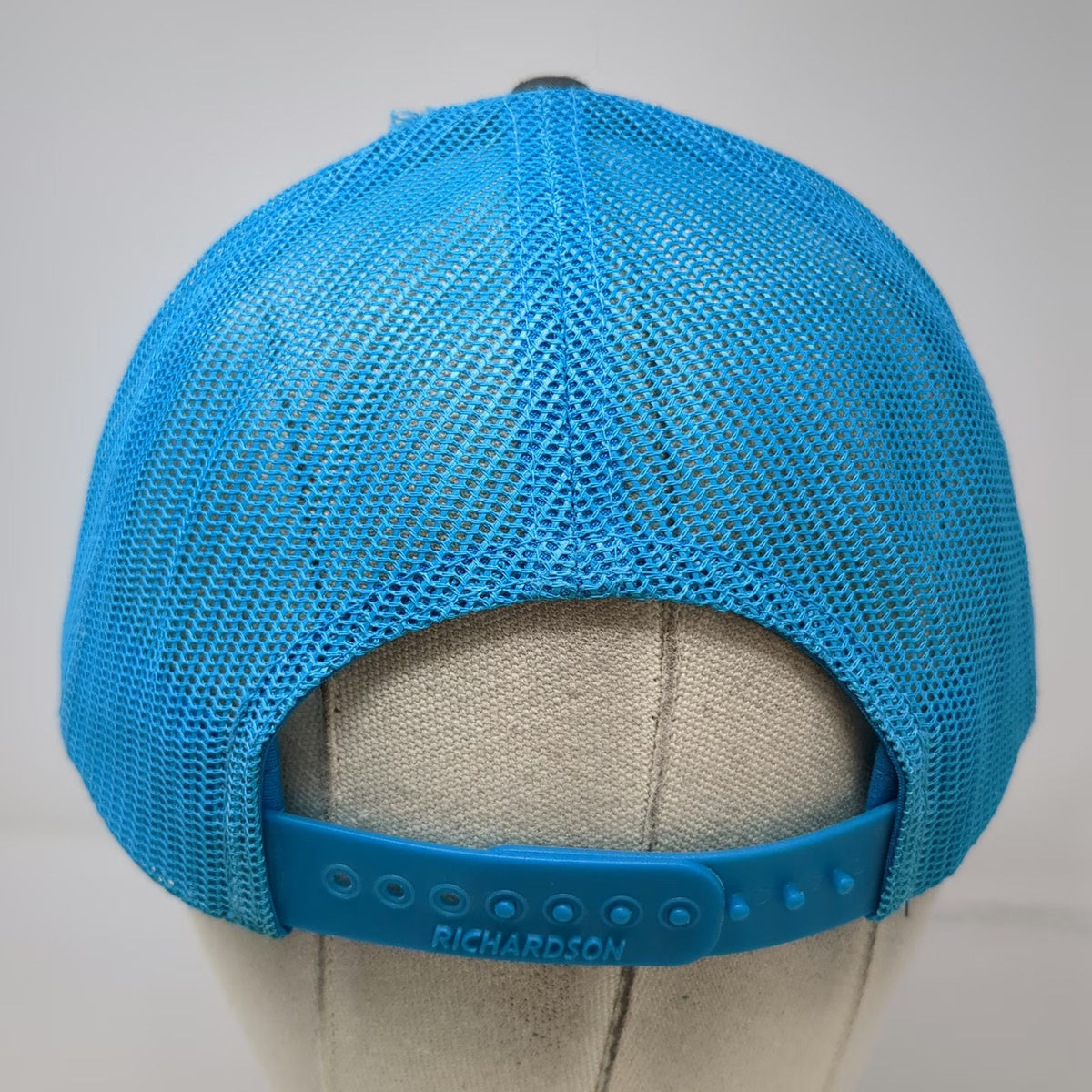Richardson Trucker Hat Gray Blue One Size Mesh Back Snapback Autographed 405