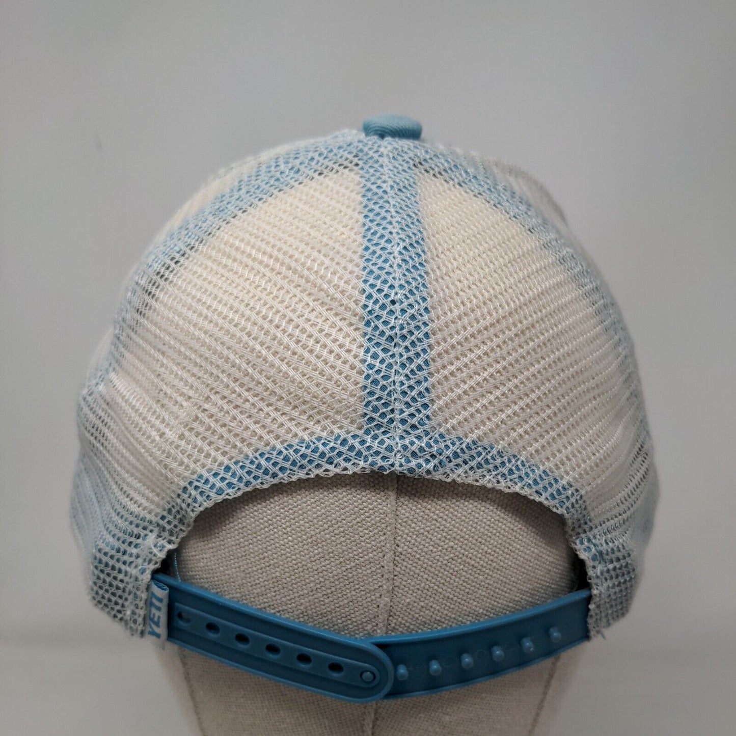 Yeti Coolers Snapback Mesh Back Trucker Hat Blue One Size Embroidered