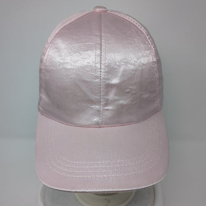 Unbranded Strapback Baseball Cap Pink One Size Adjustable Satin Blank 6 Panel