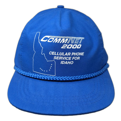 Sportcap 5 Panel Blue OS Idaho Cellular Phone Service Commnet 2000 Hat Vintage