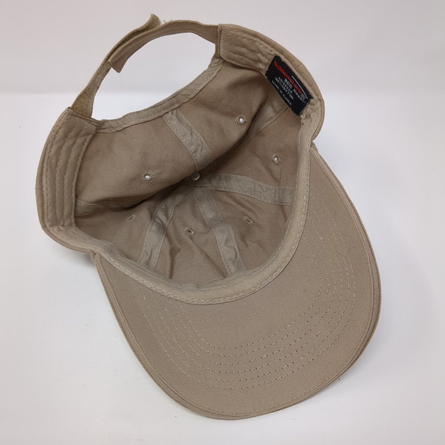 TBD Strapback Hat Tan One Size Adjustable Vented Holes 6 Panel Norwood Cotton