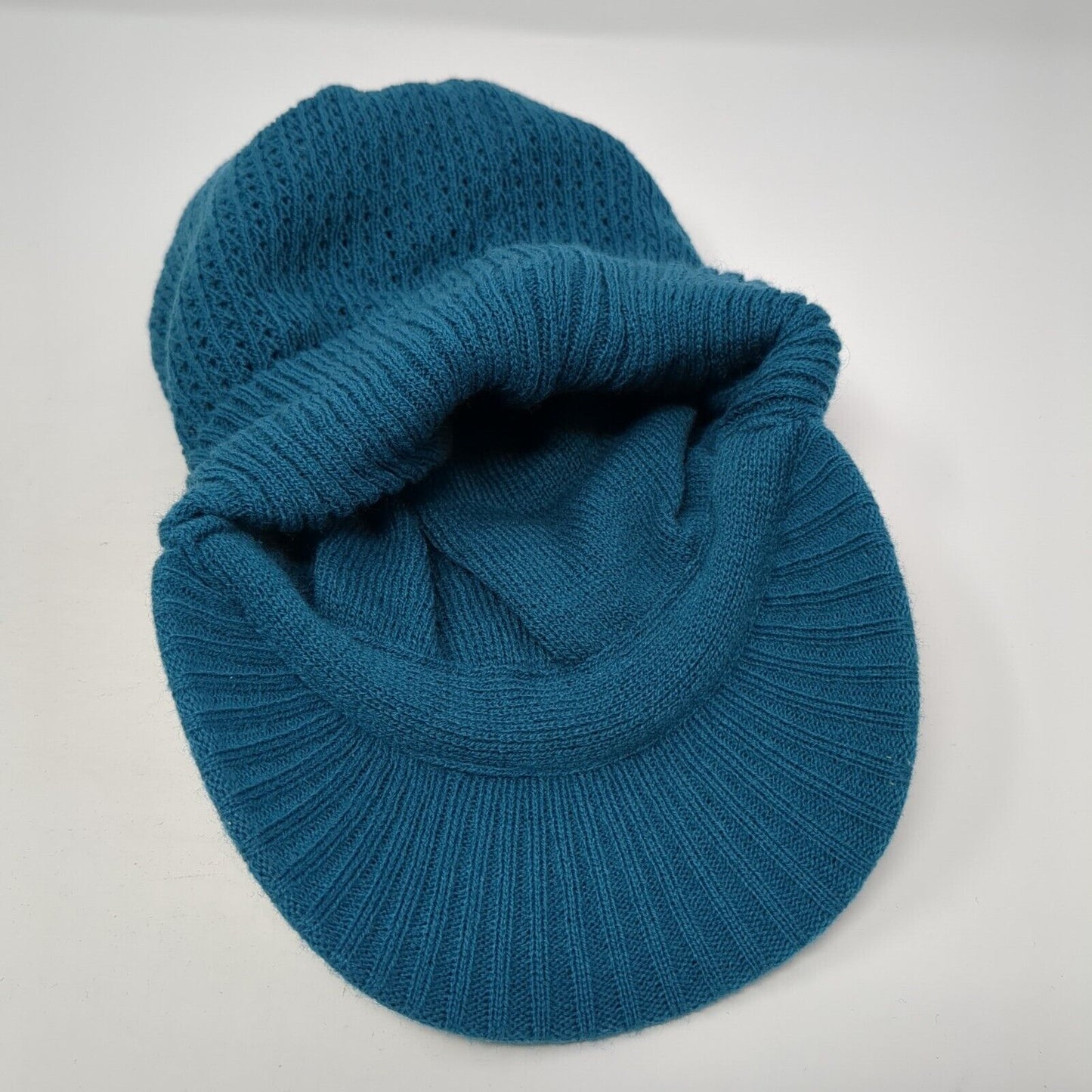 Unbranded Knit Beanie Hat Blue One Size Solid Stretch Blank Outdoor