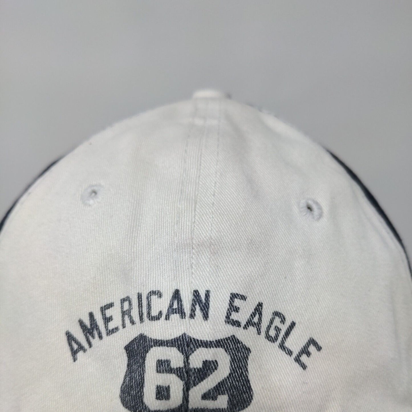 American Eagle Adirondacks Fitted Hat Blue L/XL Embroidered Vented Holes 6 Panel