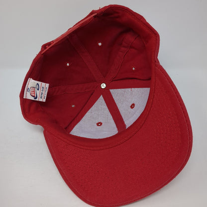 Red Hat Lady's Man Snapback Hat Red One Size Solid Embroidered Otto