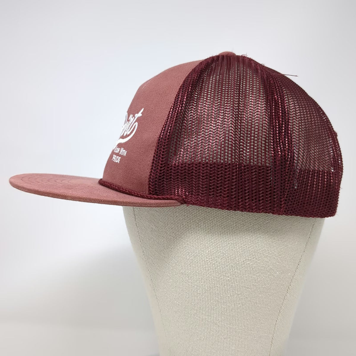 Red Dirt Hat Company Trucker One Size Snapback Flat Brim Mesh Rope Logo Cotton