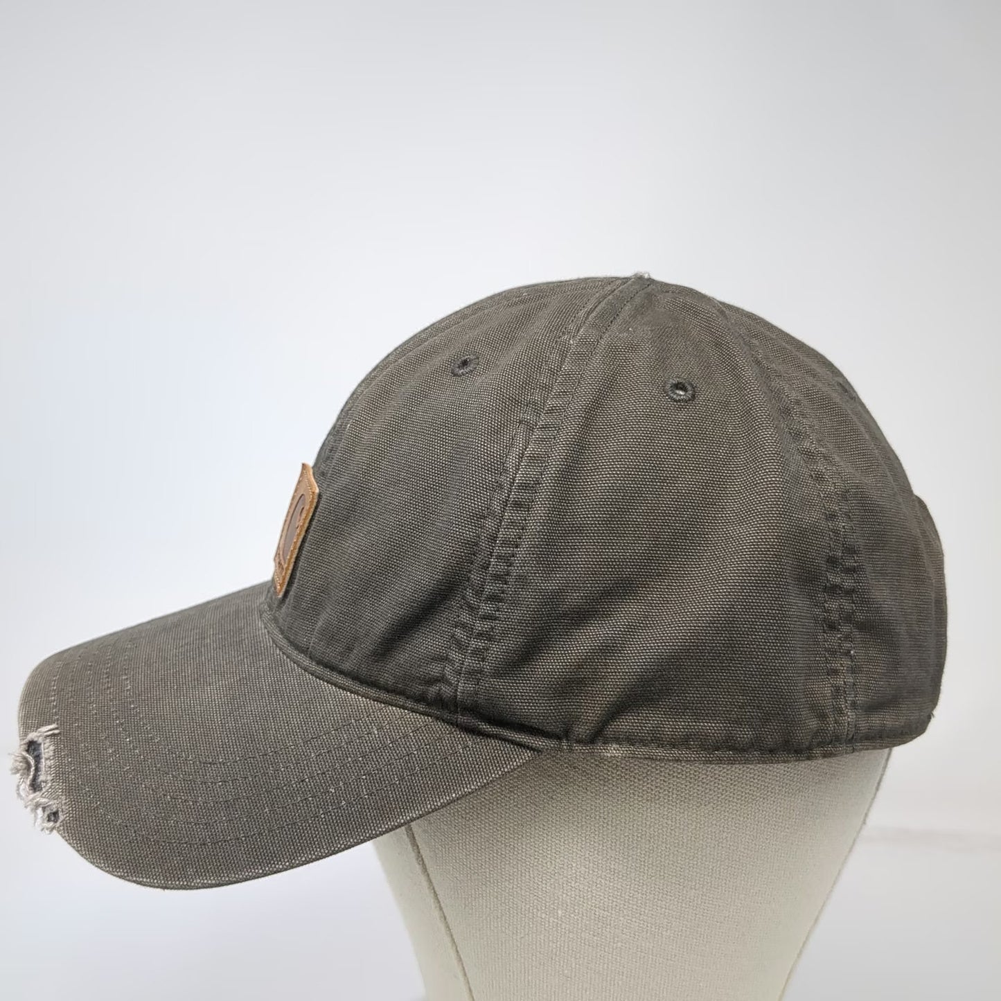 Carhartt Baseball Cap Brown One Size Distressed Strapback Logo Workwear Hat