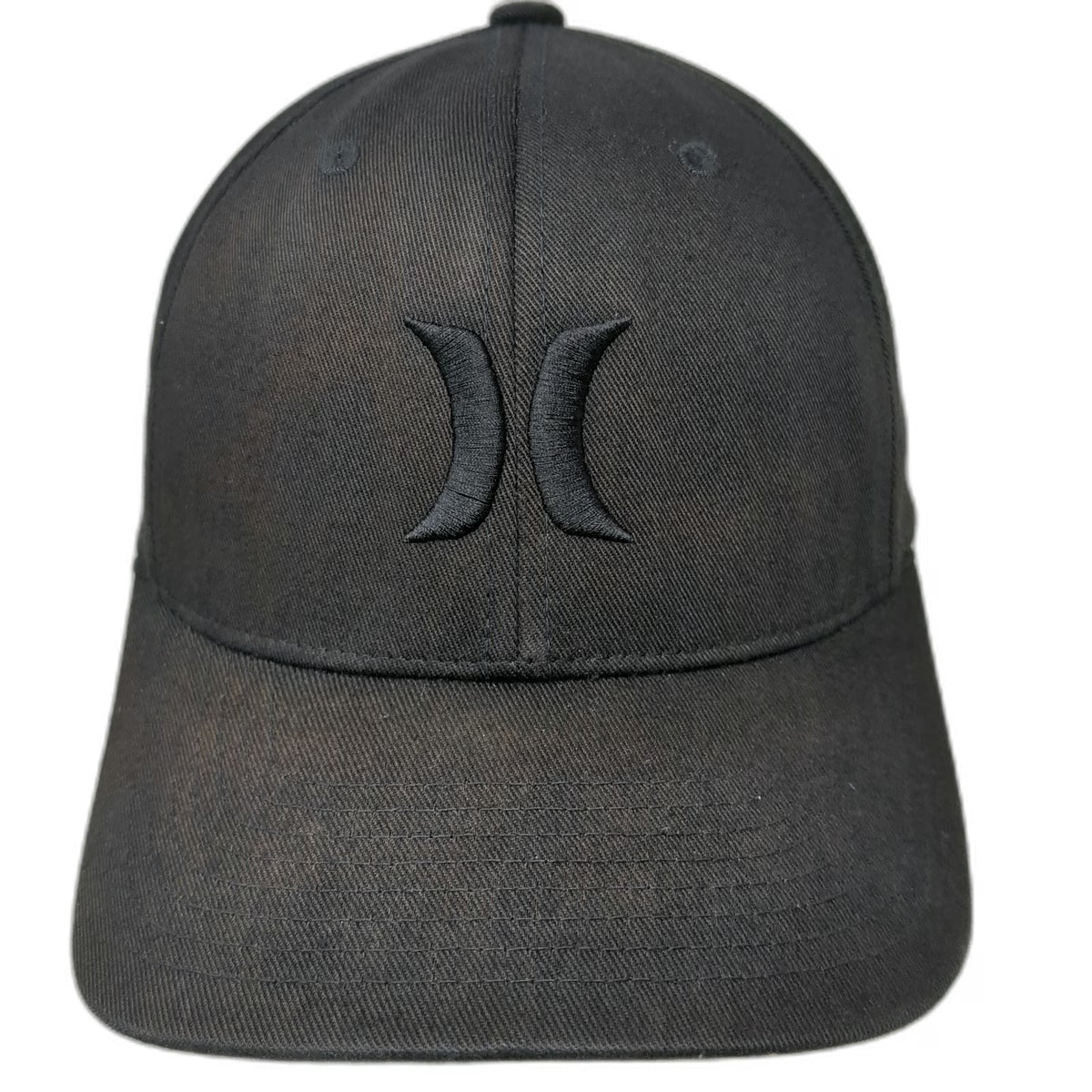 Hurley Baseball Cap Black M Flexfit Tonal Logo Curved Brim Stretch Fit Hat