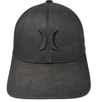 Hurley Baseball Cap Black M Flexfit Tonal Logo Curved Brim Stretch Fit Hat