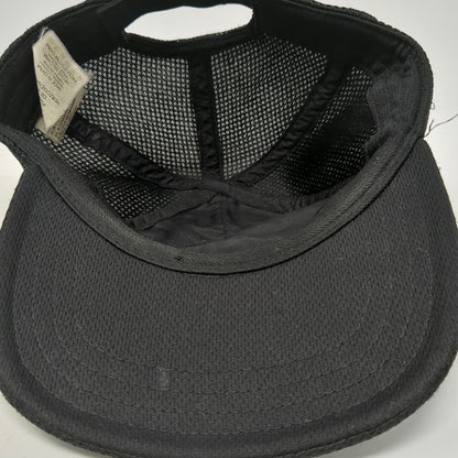 Puma 5 Panel Hat Black One Size Mesh Strapback Embroidered Cat Logo Sport Cap