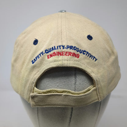 Baseball Cap Beige Blue One Size Union Pacific Building America Engineering Hat